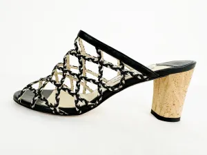Jimmy Choo Leather Woven Mules Size 9.5
