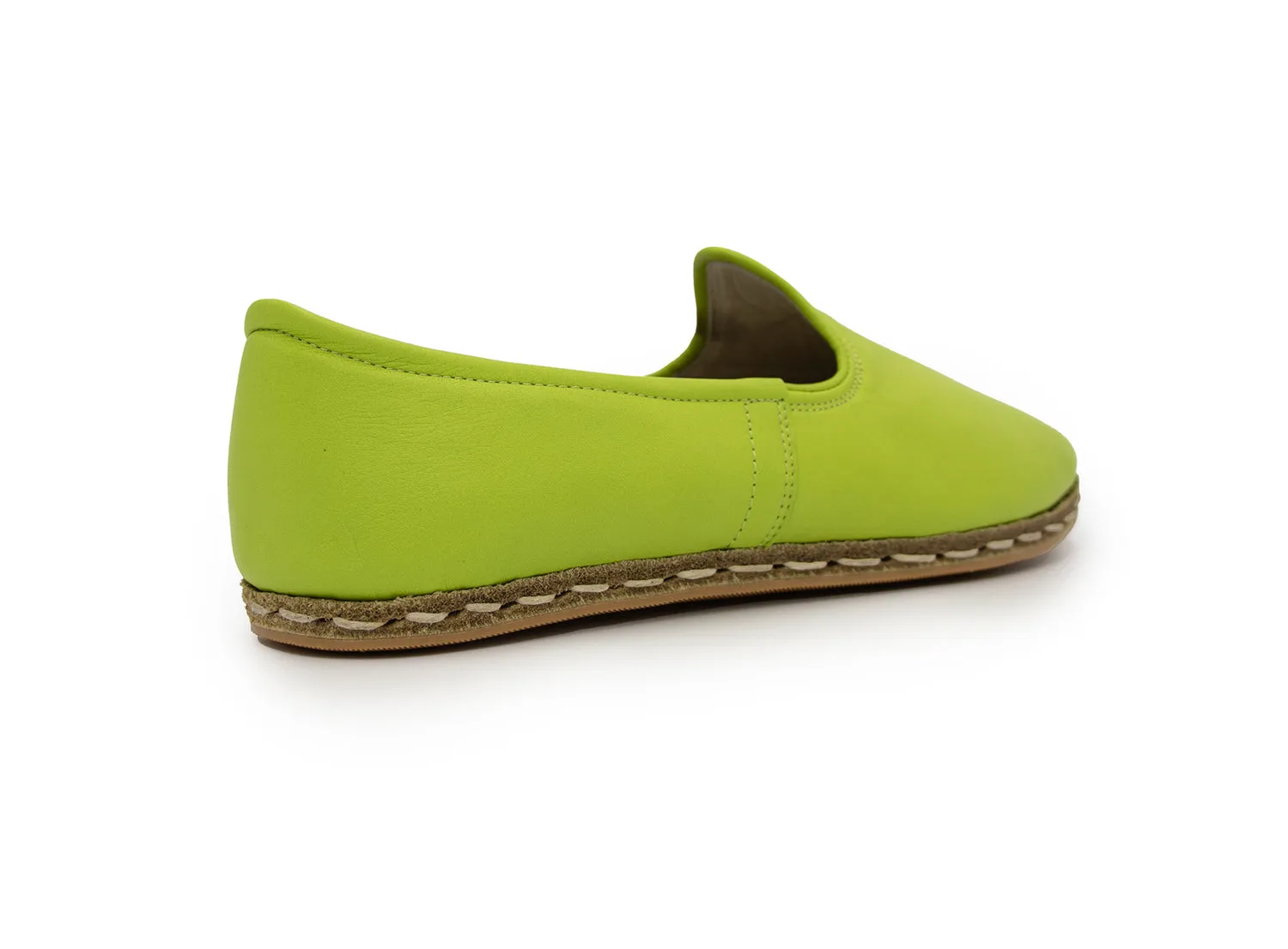 Lime Green Leather Loafers