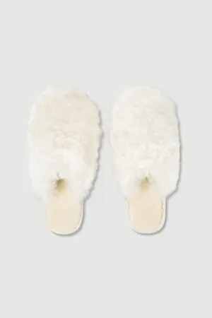 Lounge slippers - Shearling - Cream