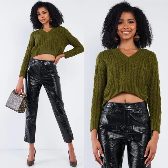 Madewell Chunky Cable Knit Crop Sweater