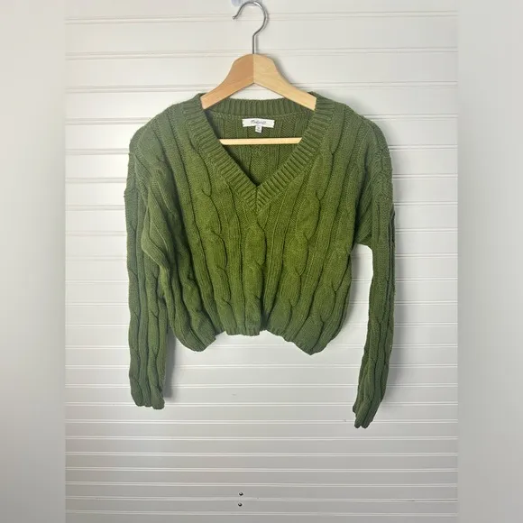 Madewell Chunky Cable Knit Crop Sweater