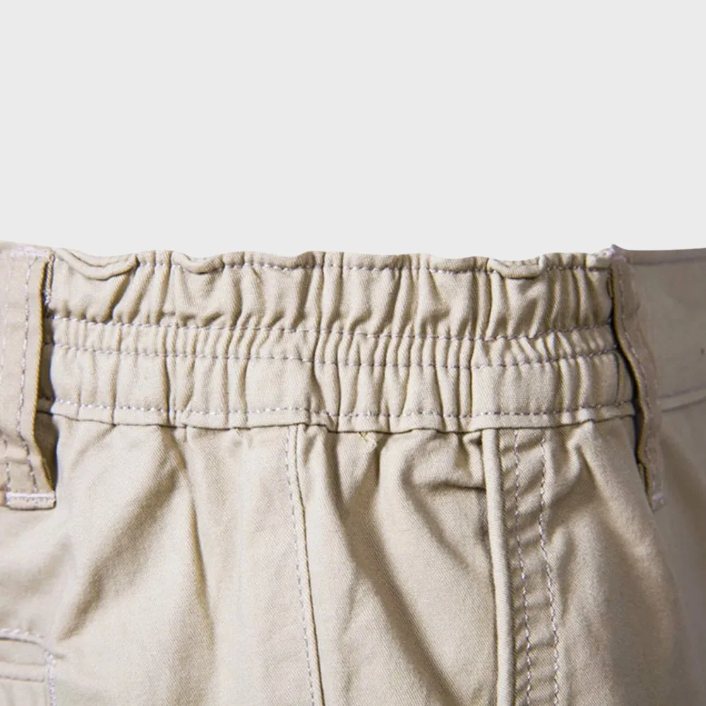 Men’s Chino Shorts – Turned-Up Hem – Elastic Waistband – Slim Fit – Summer Smart-Casual Look