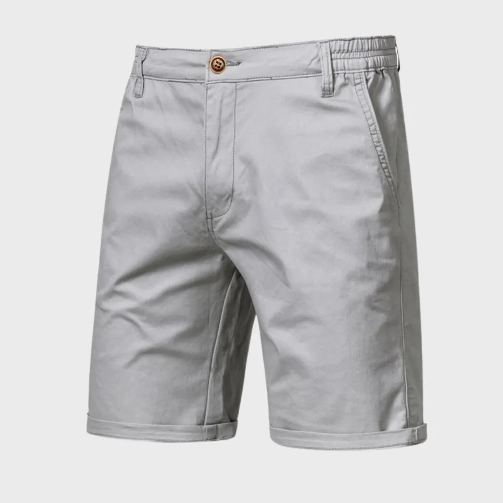 Men’s Chino Shorts – Turned-Up Hem – Elastic Waistband – Slim Fit – Summer Smart-Casual Look