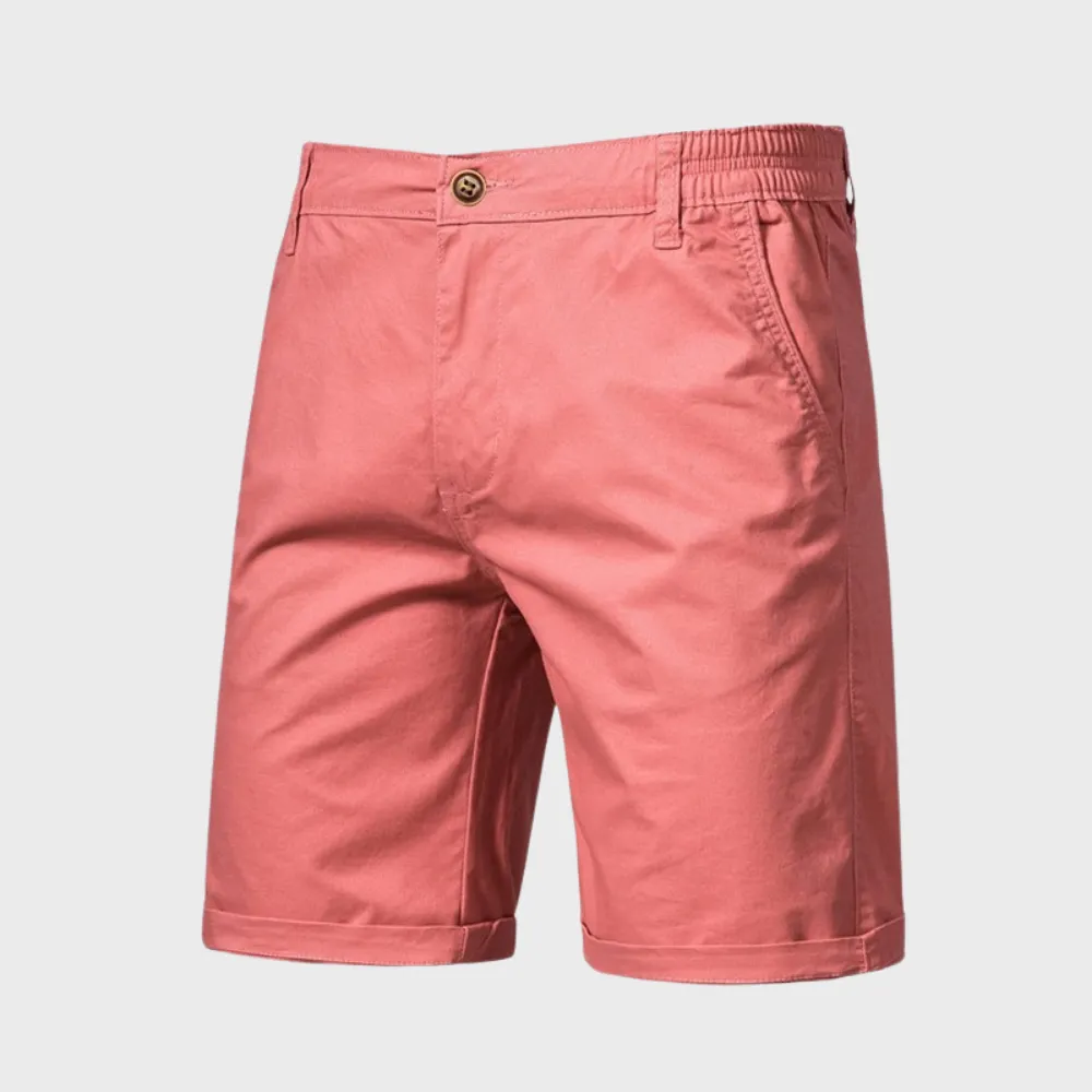 Men’s Chino Shorts – Turned-Up Hem – Elastic Waistband – Slim Fit – Summer Smart-Casual Look
