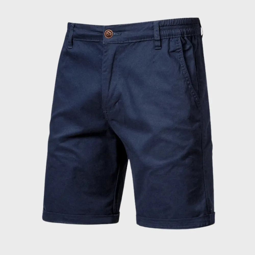 Men’s Chino Shorts – Turned-Up Hem – Elastic Waistband – Slim Fit – Summer Smart-Casual Look