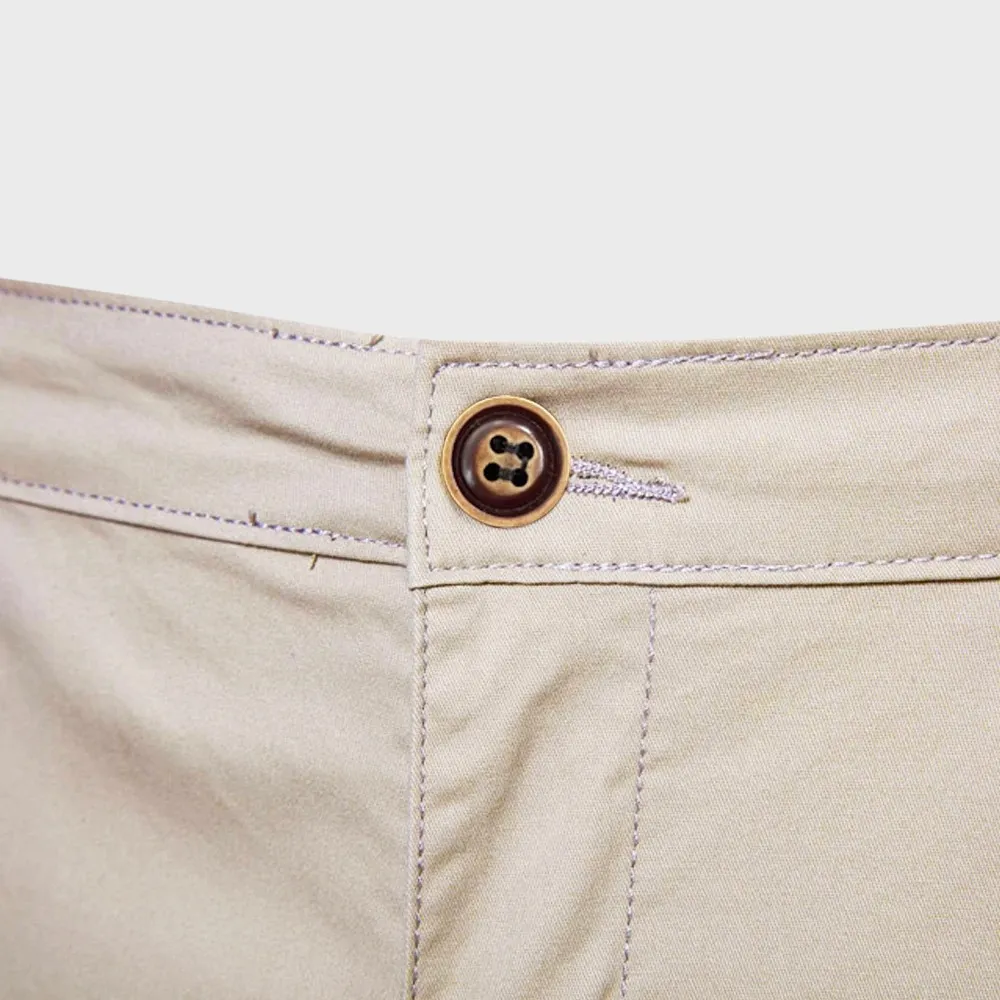 Men’s Chino Shorts – Turned-Up Hem – Elastic Waistband – Slim Fit – Summer Smart-Casual Look