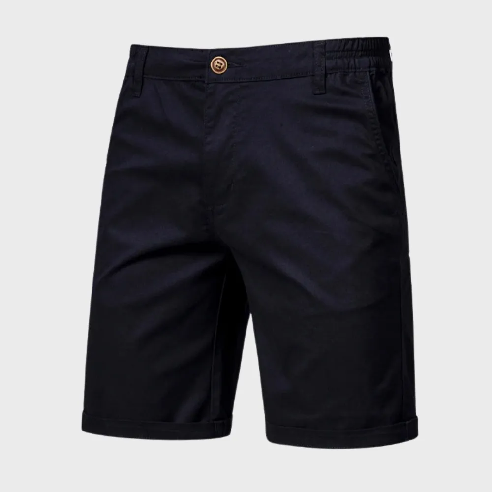 Men’s Chino Shorts – Turned-Up Hem – Elastic Waistband – Slim Fit – Summer Smart-Casual Look