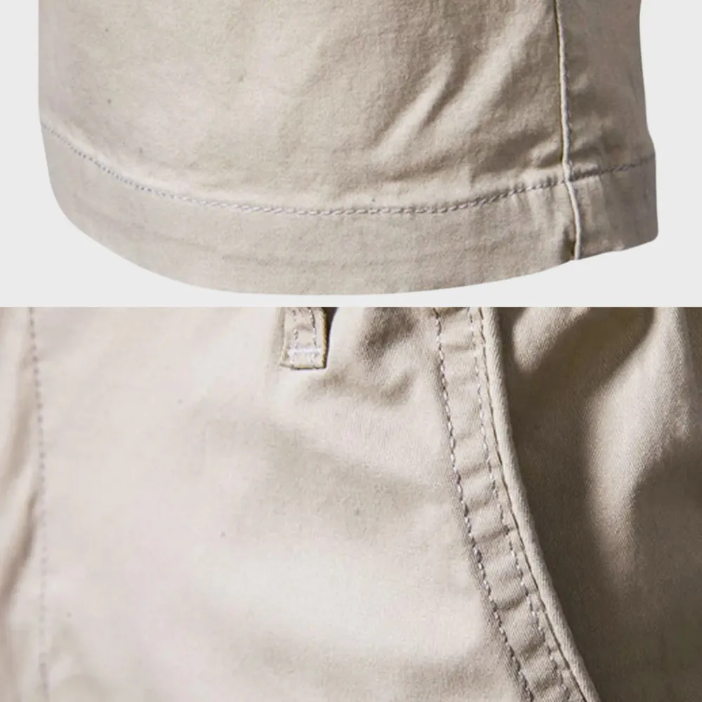 Men’s Chino Shorts – Turned-Up Hem – Elastic Waistband – Slim Fit – Summer Smart-Casual Look