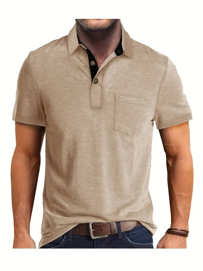 Men’s Polo Shirt – Classic Fit – Chest Pocket – Soft Cotton Blend – Casual Summer Staple