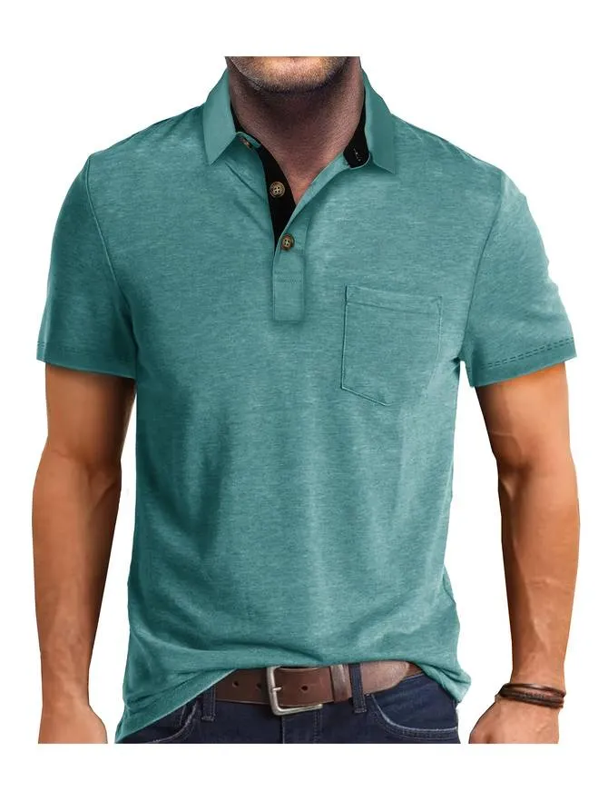 Men’s Polo Shirt – Classic Fit – Chest Pocket – Soft Cotton Blend – Casual Summer Staple