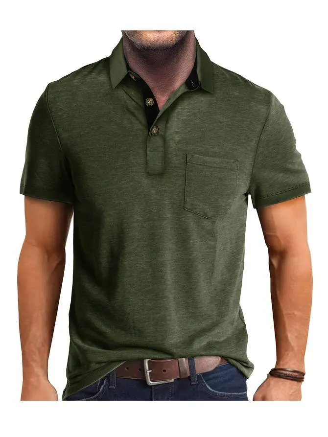 Men’s Polo Shirt – Classic Fit – Chest Pocket – Soft Cotton Blend – Casual Summer Staple
