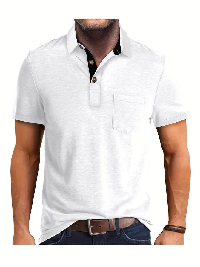 Men’s Polo Shirt – Classic Fit – Chest Pocket – Soft Cotton Blend – Casual Summer Staple