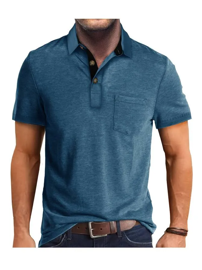 Men’s Polo Shirt – Classic Fit – Chest Pocket – Soft Cotton Blend – Casual Summer Staple