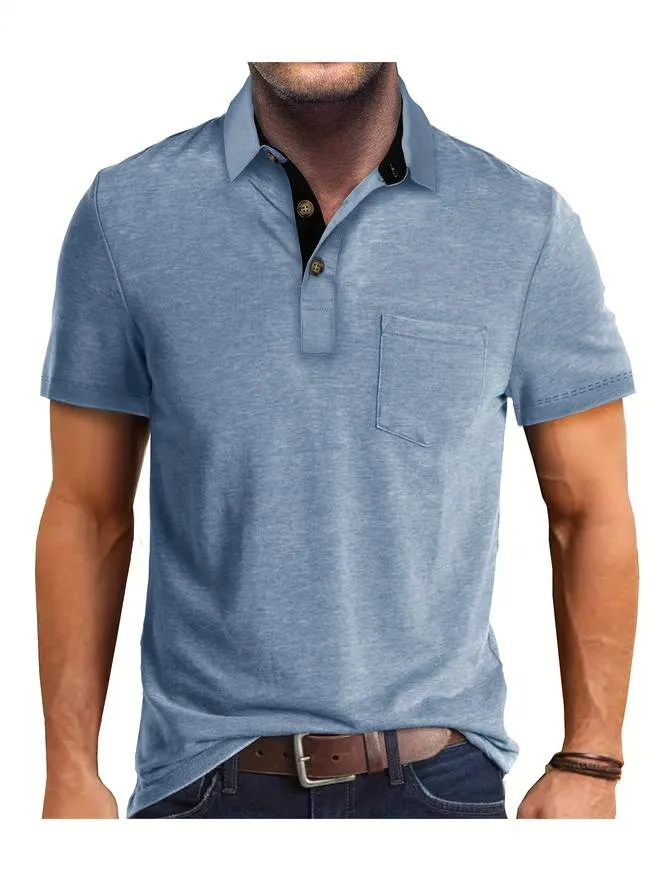 Men’s Polo Shirt – Classic Fit – Chest Pocket – Soft Cotton Blend – Casual Summer Staple