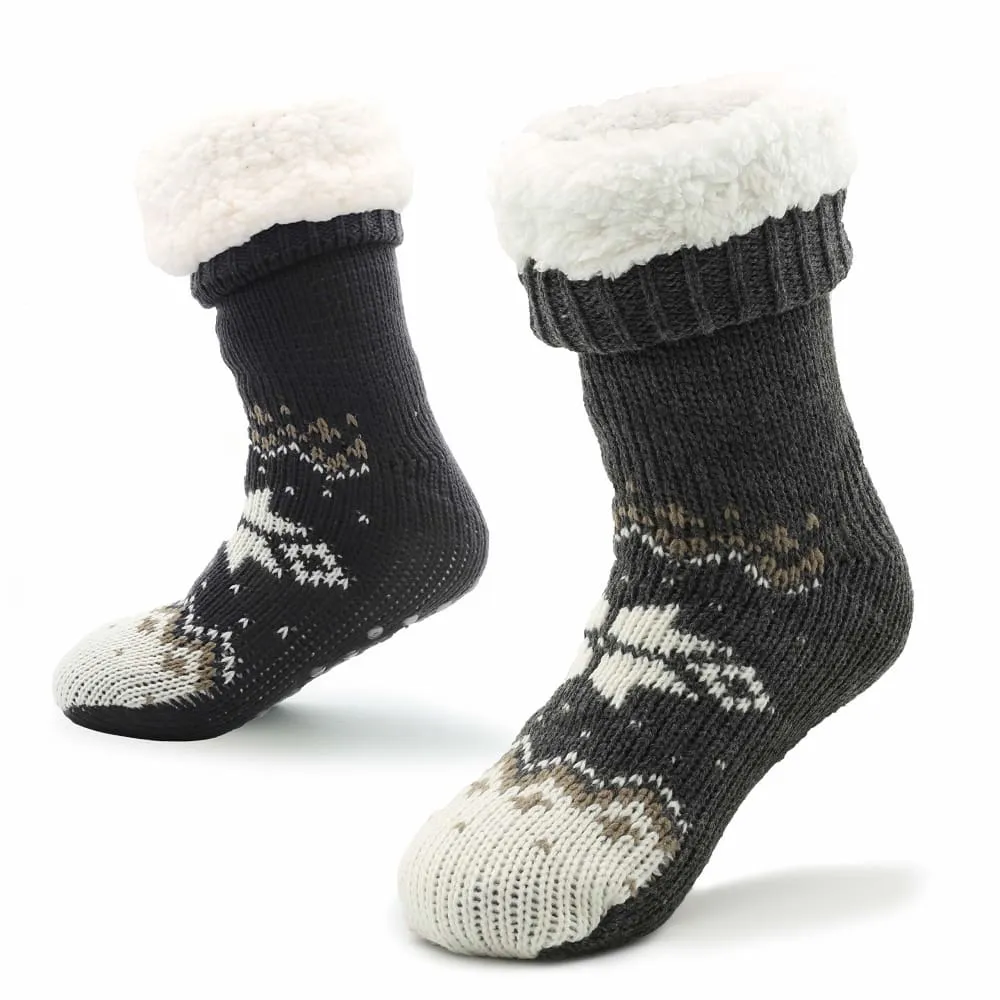 Mens Slipper Socks Bed Socks for Men with Sherpa Wool Non Slip