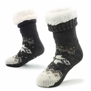 Mens Slipper Socks Bed Socks for Men with Sherpa Wool Non Slip