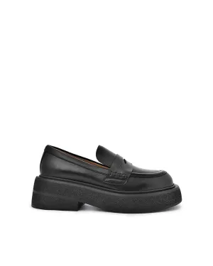 Mikka Black Leather Chunky Loafers