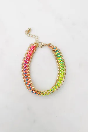 Neon Woven Chain Bracelet