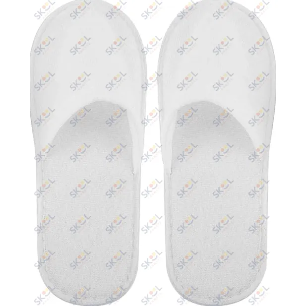Non Woven Pair Disposable Slippers For Kids White