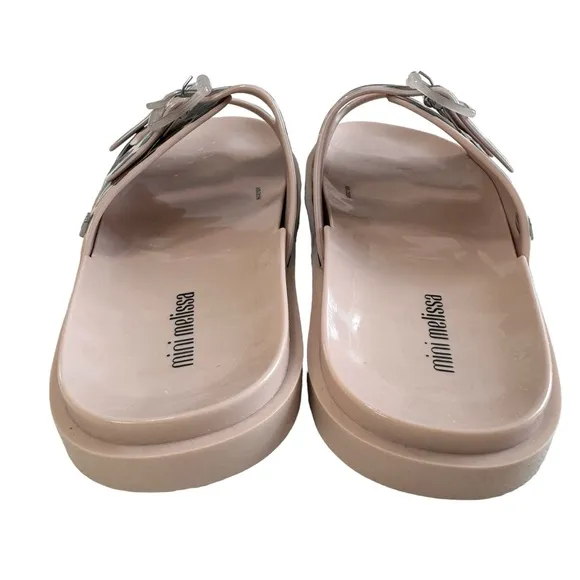 NWOB Mini Melissa Wide II Leopard Print Slides Girls Size 3