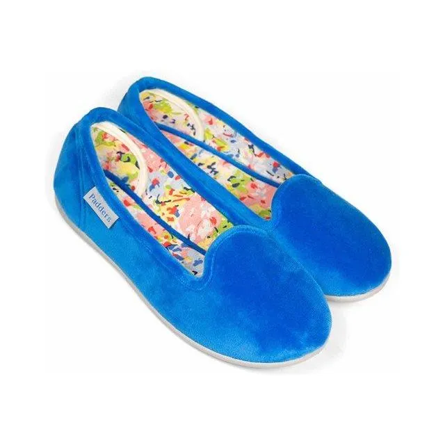Padders Albertine Slippers - Blue Velour