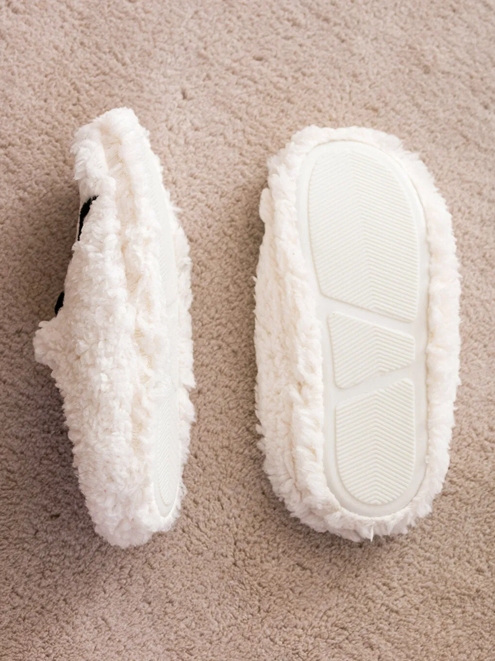 Penguin Embroidered Plush Women's House Slippers