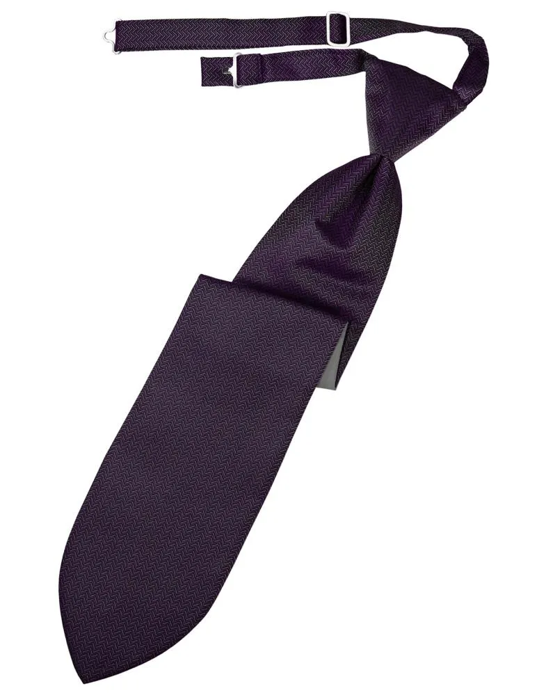Plum Herringbone Necktie