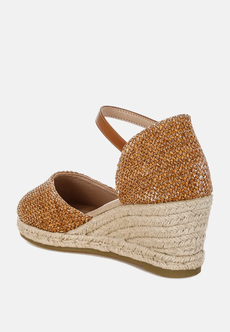 Raffia Woven Wedge Sandals By RUW