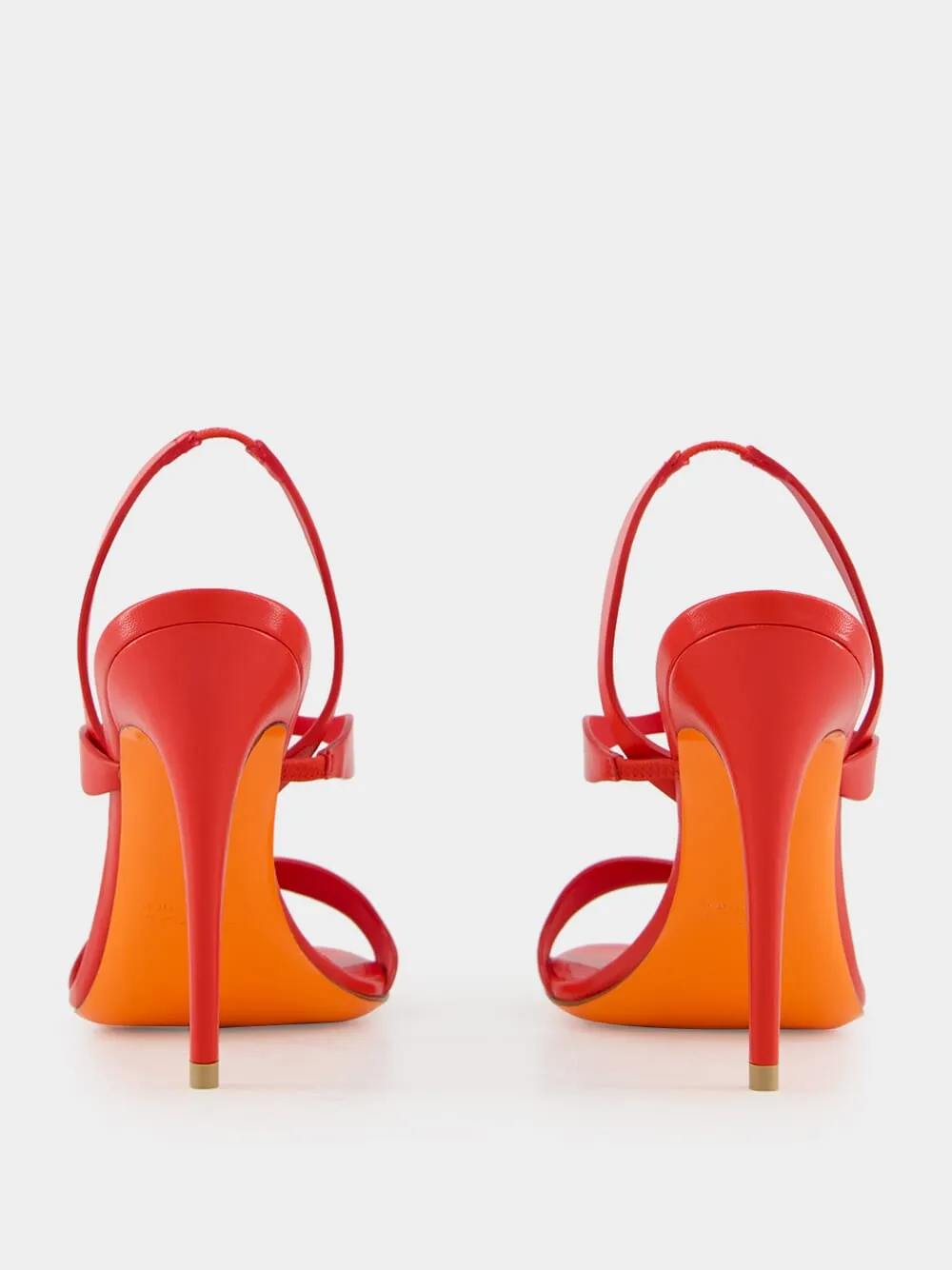 Red Leather High-Heel Sandals