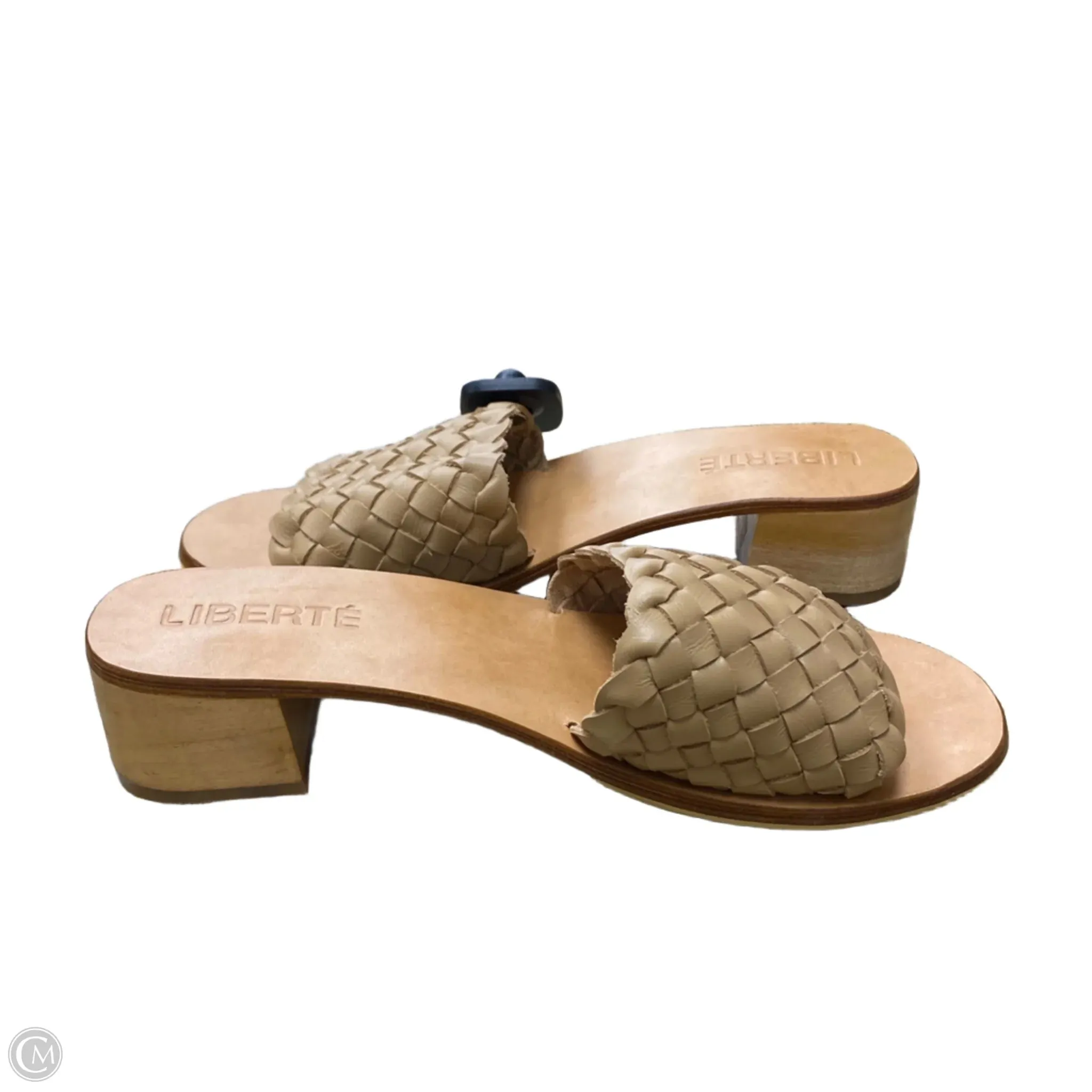 Sandals Heels Block By Cmb In Brown & Tan, Size: 11