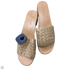 Sandals Heels Block By Cmb In Brown & Tan, Size: 11