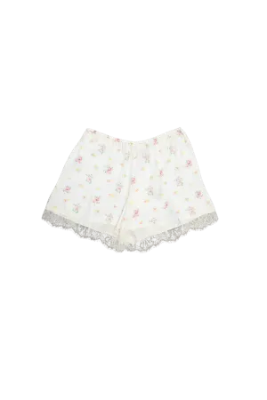 Satin Print Floral Shorts