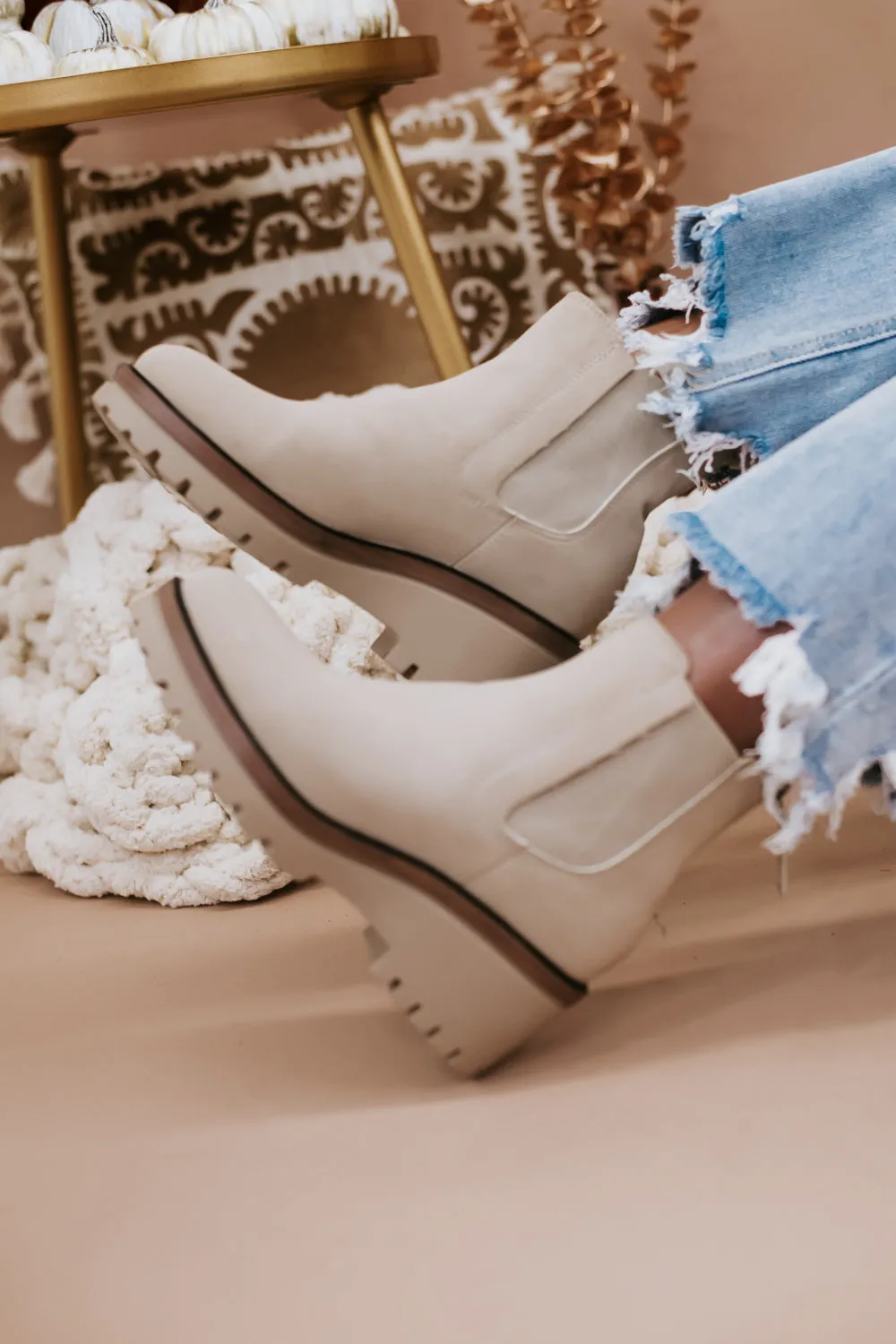 Sefi Platform Booties, Sand