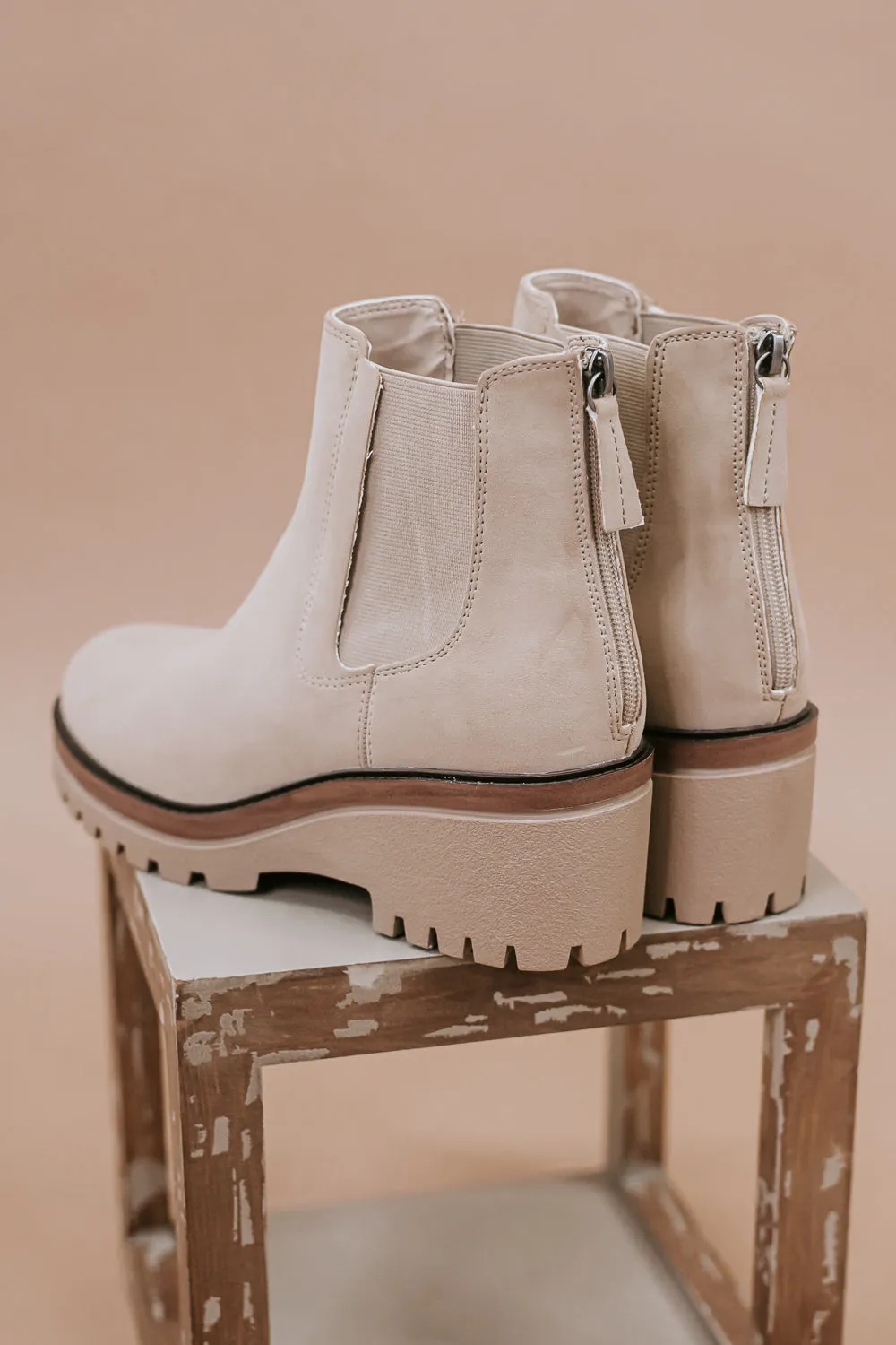 Sefi Platform Booties, Sand