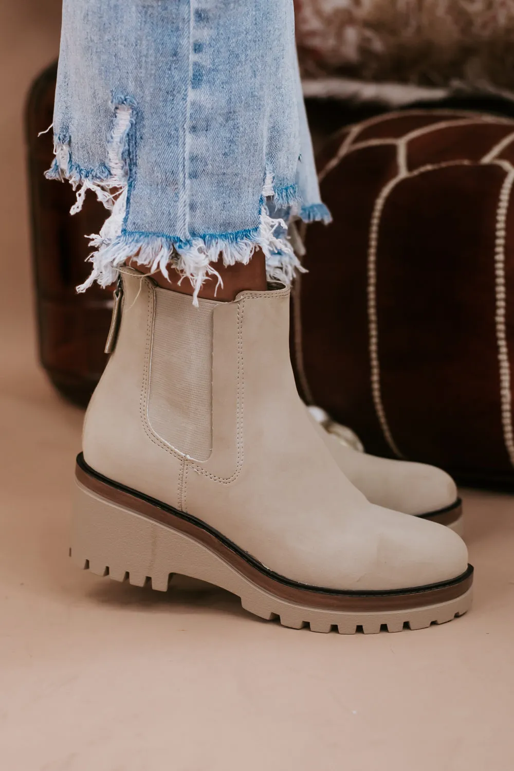 Sefi Platform Booties, Sand