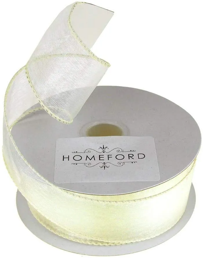 Sheer Organza Wired Edge Ribbon, 1-1/2-inch, 10-yard