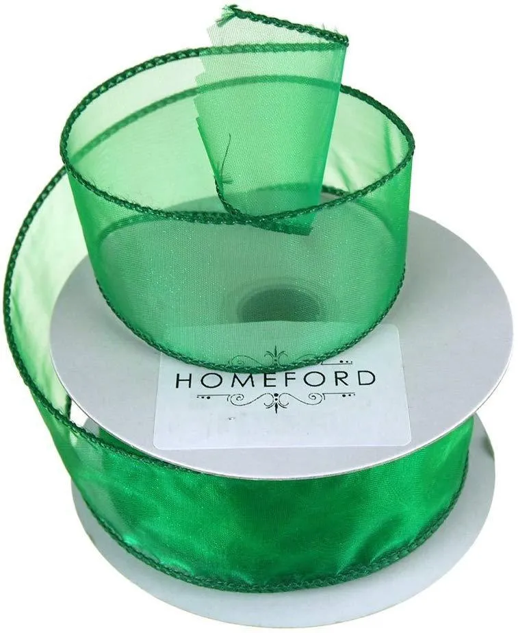 Sheer Organza Wired Edge Ribbon, 1-1/2-inch, 10-yard