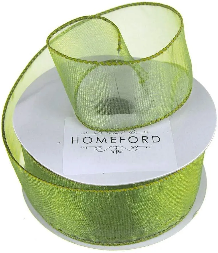 Sheer Organza Wired Edge Ribbon, 1-1/2-inch, 10-yard
