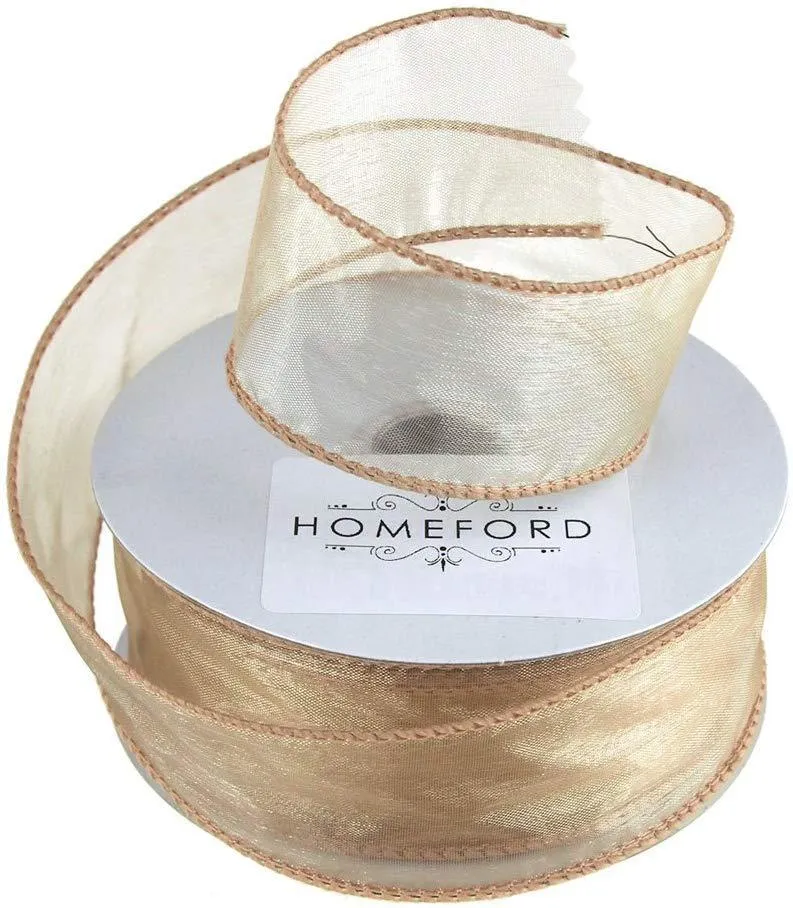 Sheer Organza Wired Edge Ribbon, 1-1/2-inch, 10-yard