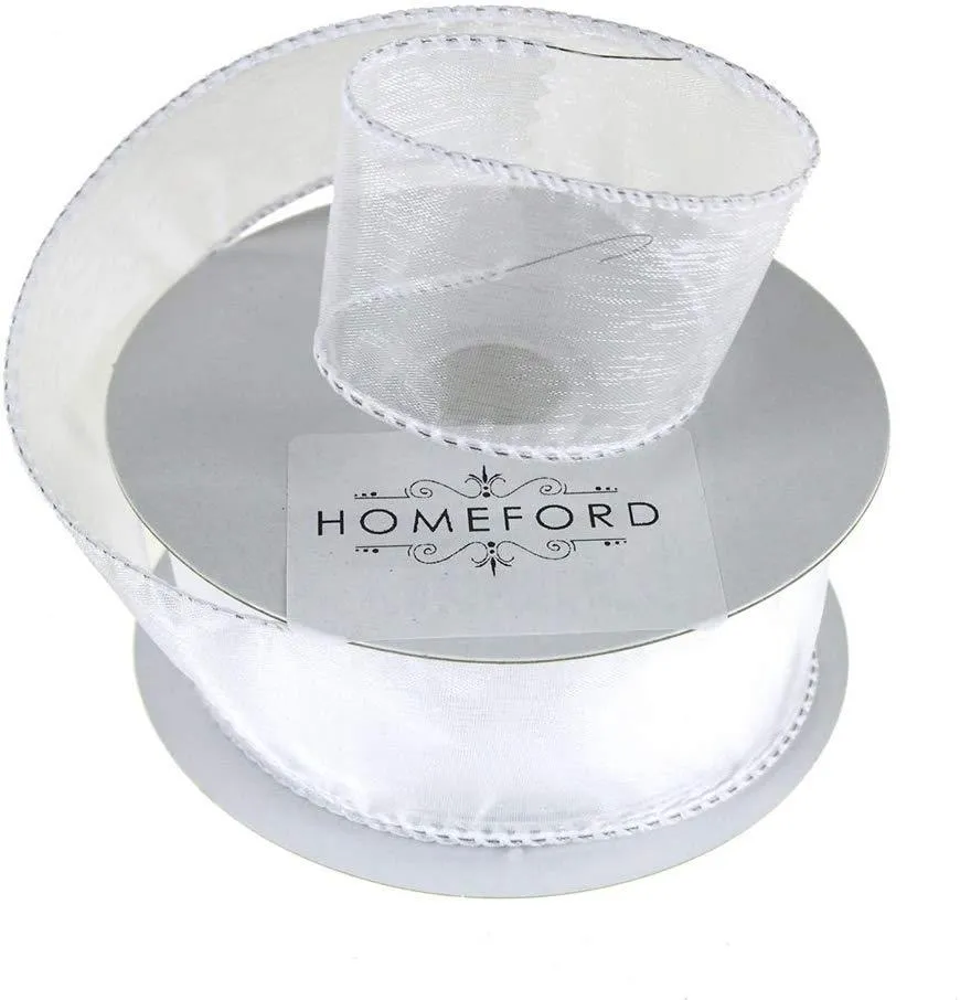Sheer Organza Wired Edge Ribbon, 1-1/2-inch, 10-yard