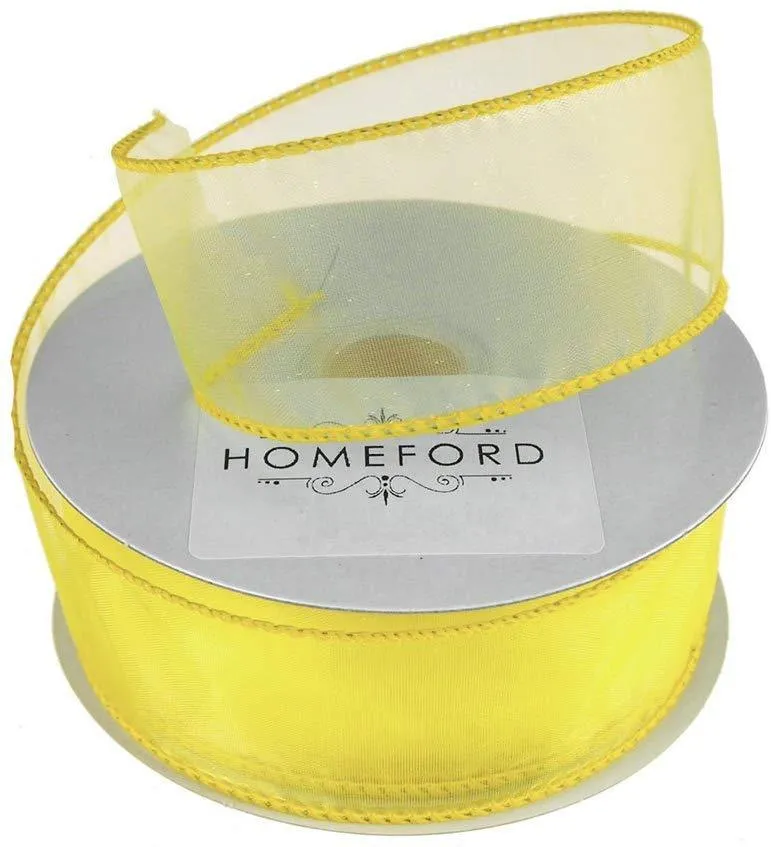 Sheer Organza Wired Edge Ribbon, 1-1/2-inch, 10-yard