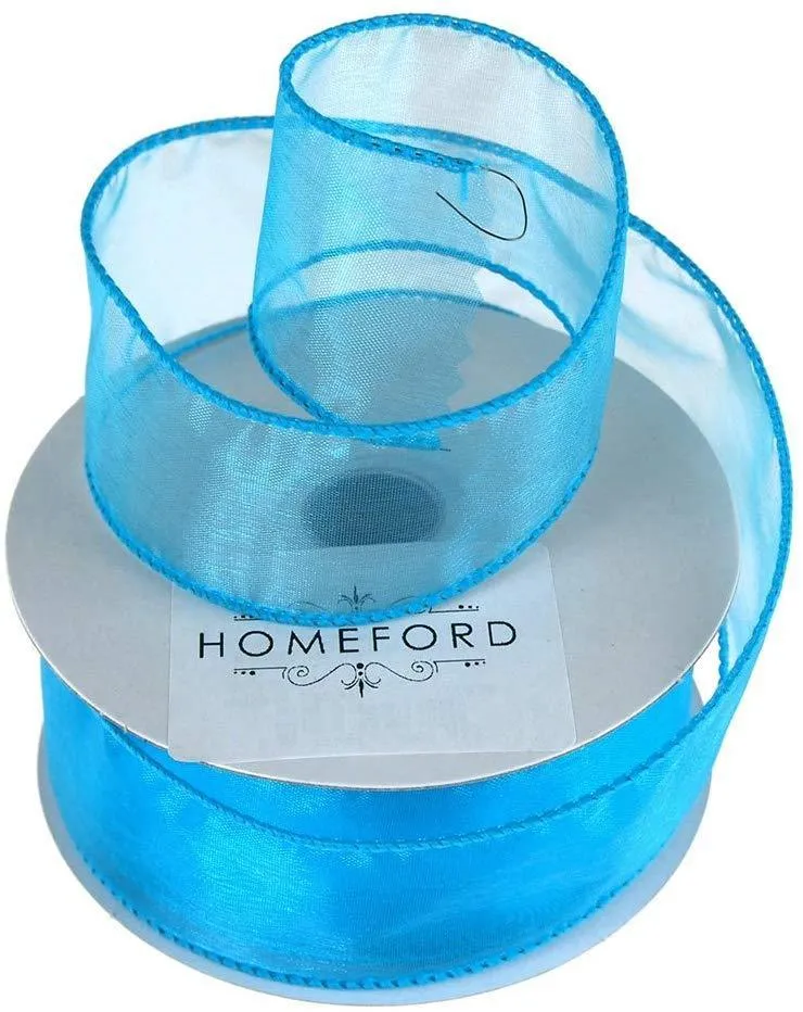 Sheer Organza Wired Edge Ribbon, 1-1/2-inch, 10-yard