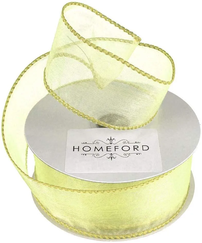 Sheer Organza Wired Edge Ribbon, 1-1/2-inch, 10-yard