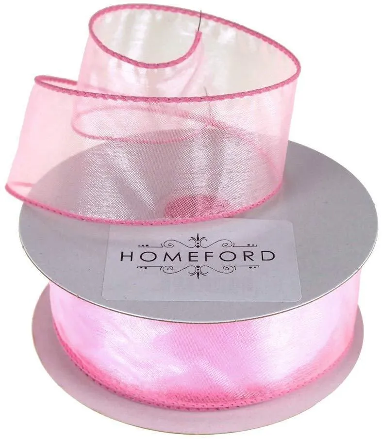 Sheer Organza Wired Edge Ribbon, 1-1/2-inch, 10-yard
