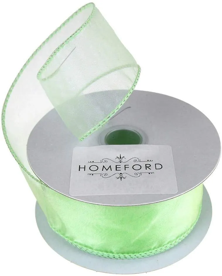 Sheer Organza Wired Edge Ribbon, 1-1/2-inch, 10-yard