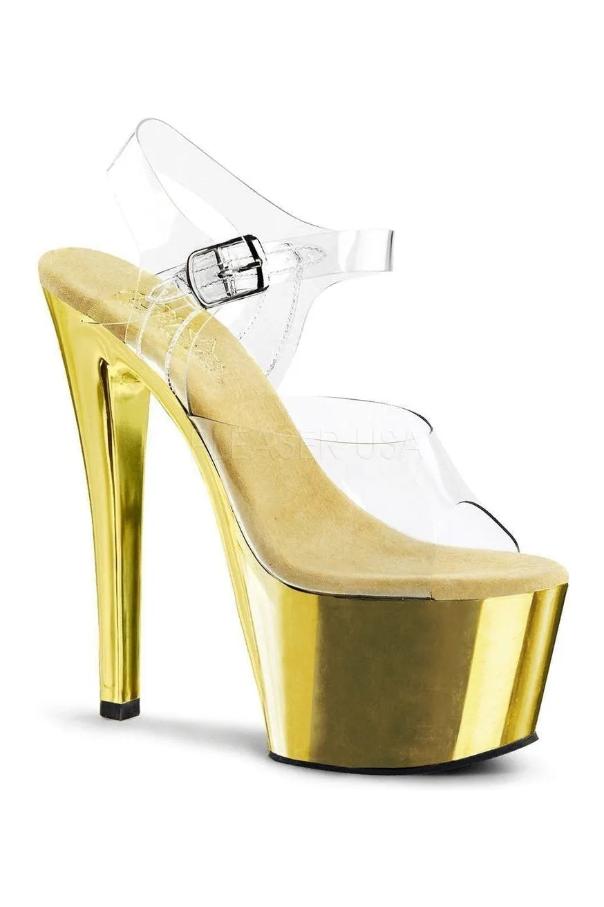 SKY-308 Platform Sandal  | Clear Vinyl