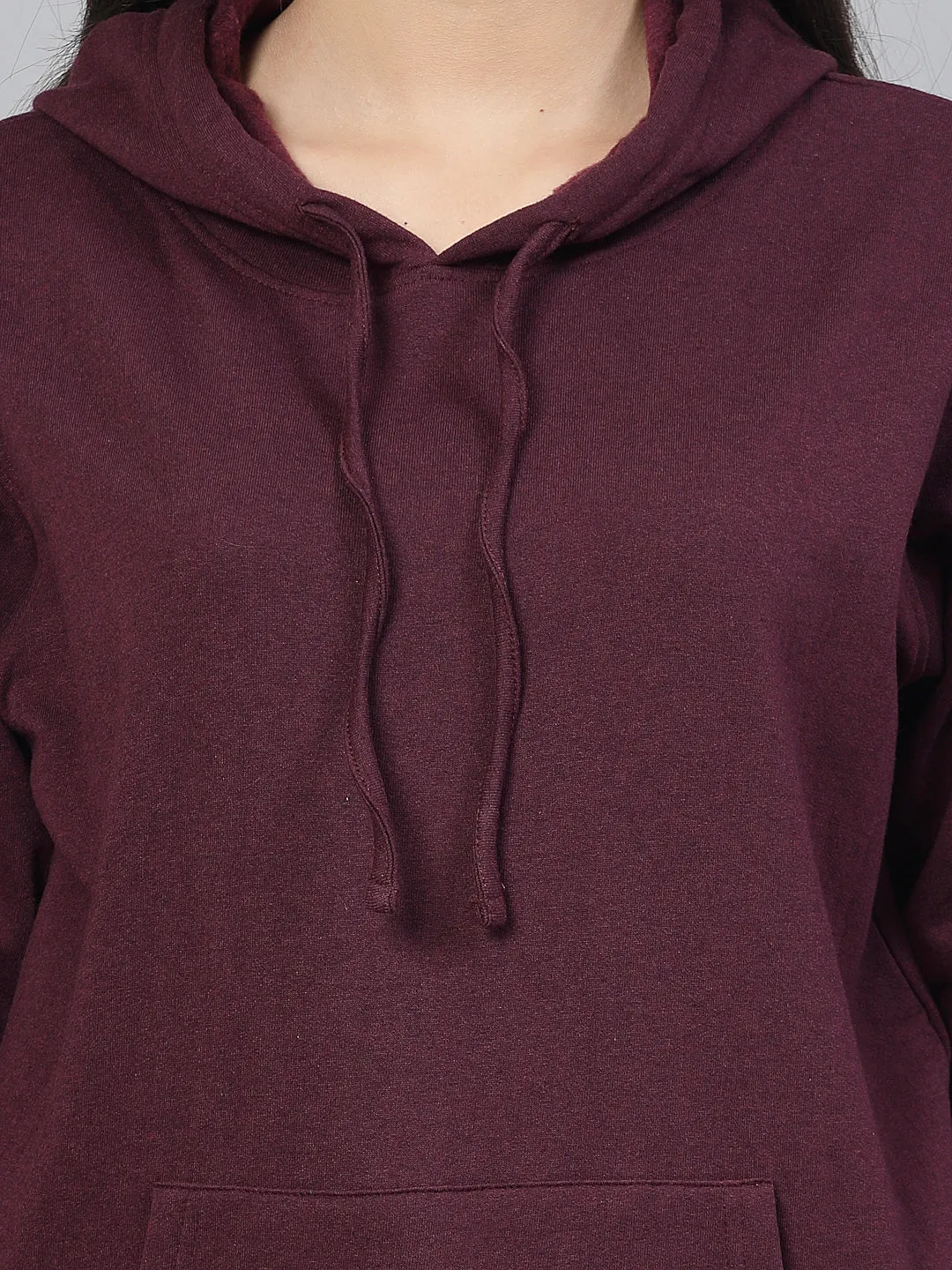 Style Quotient women maroon hooded oversized sweatshirt