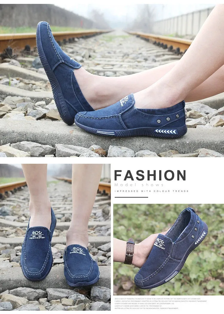 Stylish Men's Canvas Slip-On Sneakers