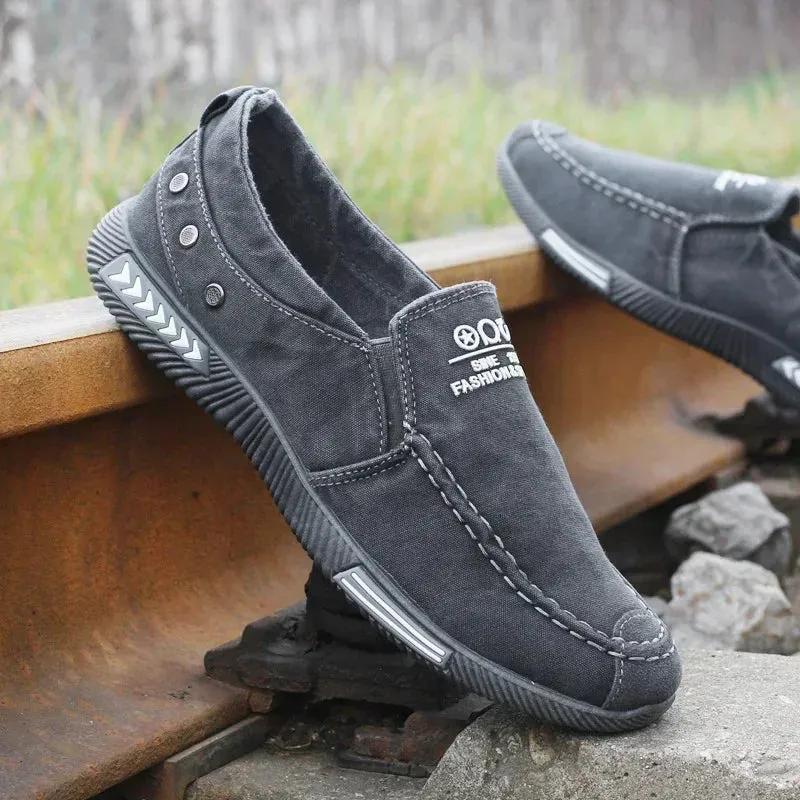 Stylish Men's Canvas Slip-On Sneakers
