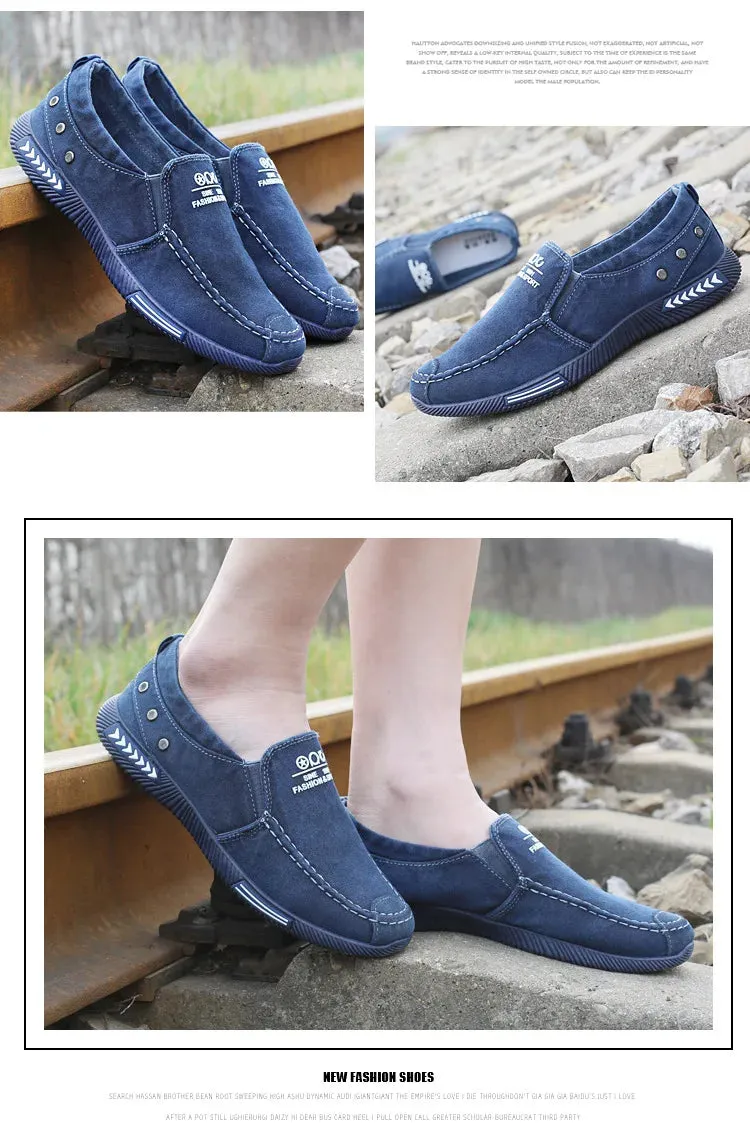 Stylish Men's Canvas Slip-On Sneakers